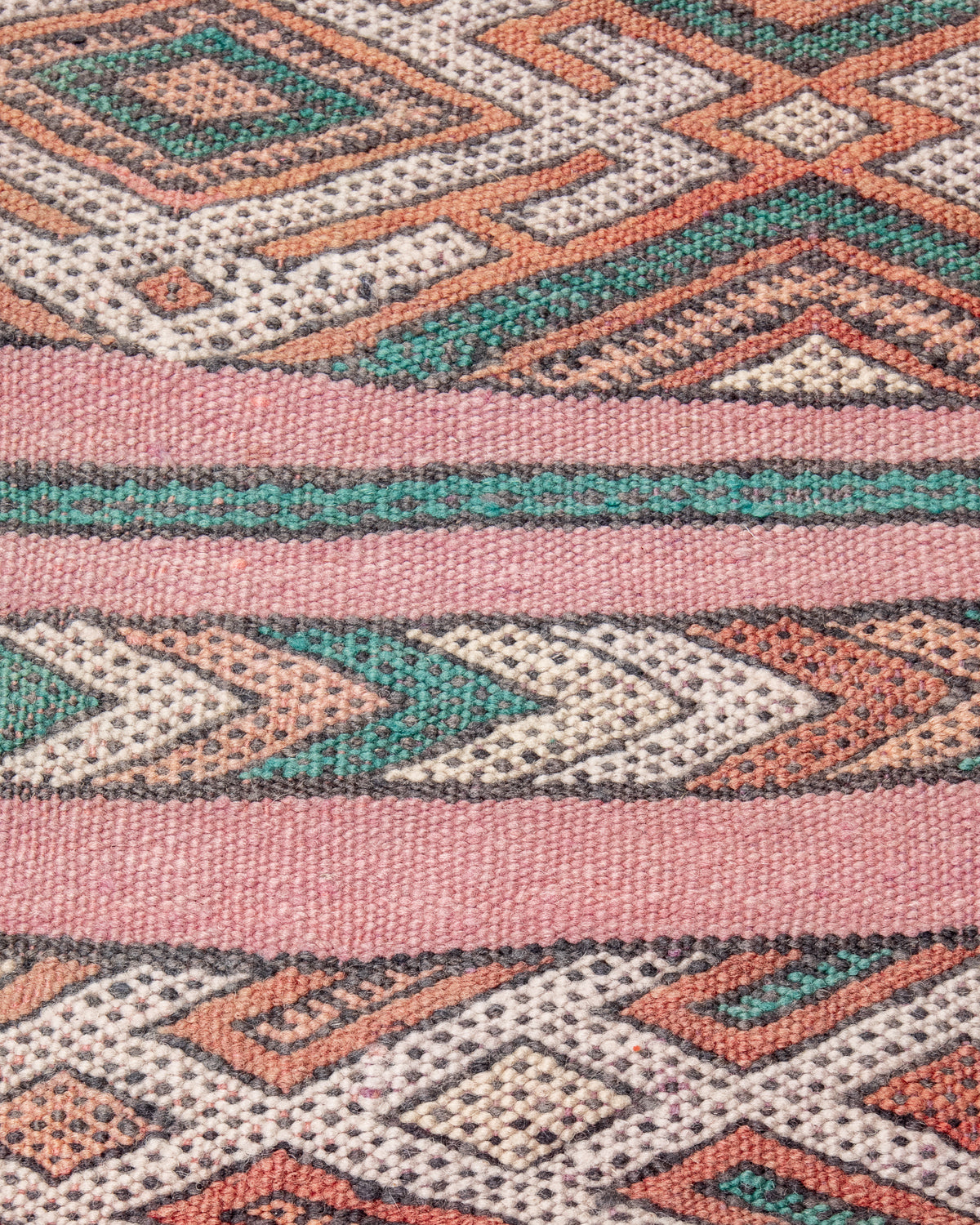 Modern, designer, handcrafted Berber rug from Morocco. Vintage Kelim carpet with beautiful designs and robust flat weave. 100% wool.